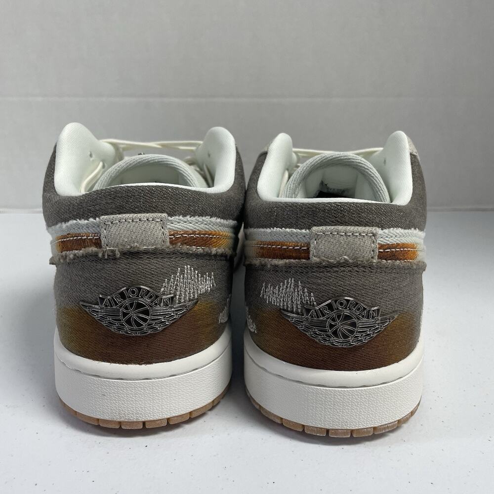 Air Jordan 1 Low Sail Light Bone IM6664 991 Size 10 Distressed Brown Orange Shoe - Picture 2 of 7